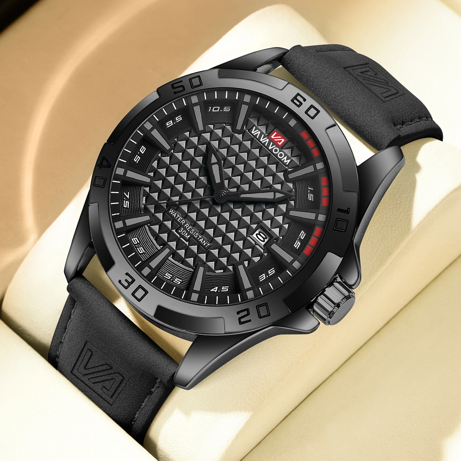 va va voom hommes sport décontracté militaire quartz calendrier montre bracelet pour homme d'affaires en cuir étanche mâle horloge relogio masculin va va voom hommes sport décontracté militaire quartz calendrier montre bracelet pour homme d'affaires en cuir étanche mâle horloge relogio masculin
