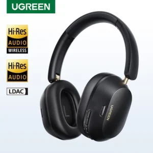 ugreen max5c casque sans fil bluetooth anc 43db suppression active du bruit haute résolution ldac 75h écouteurs audio spatial casque