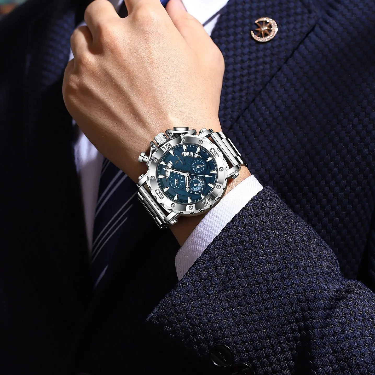 poedagar montre de luxe pour hommes calendrier lumineux étanche homme horloge mâle chronographe acier inoxydable hommes montres à quartz reloj poedagar montre de luxe pour hommes calendrier lumineux étanche homme horloge mâle chronographe acier inoxydable hommes montres à quartz reloj