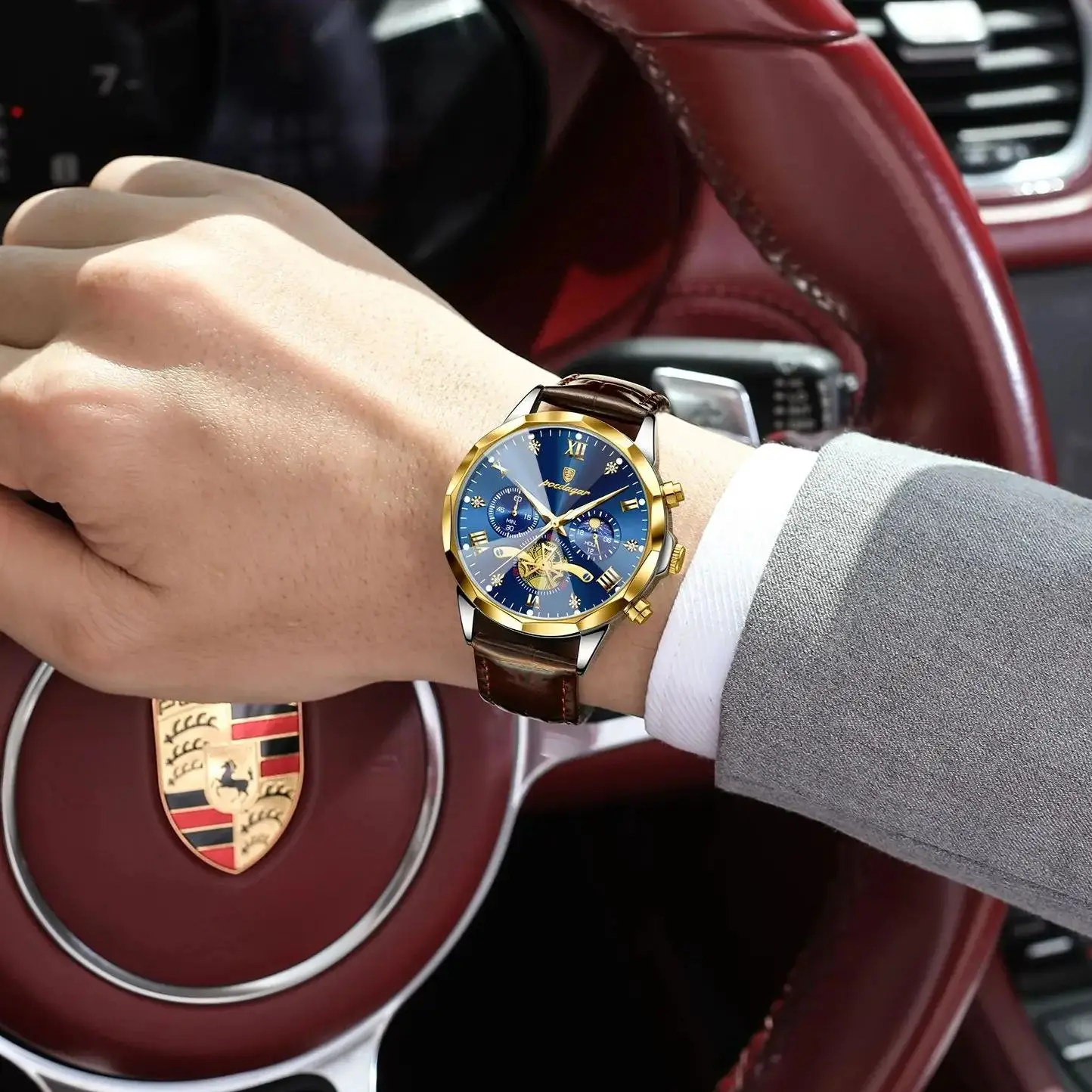 poedagar militaire luxe hommes montre bracelet quartz étanche lumineux chronographe en cuir homme montre sport hommes montres mâle reloj poedagar militaire luxe hommes montre bracelet quartz étanche lumineux chronographe en cuir homme montre sport hommes montres mâle reloj